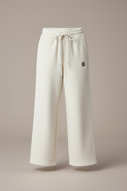 Pantalon Blanc Ample Molletonné Décontracté Sport Enfant - Beige - vue 3