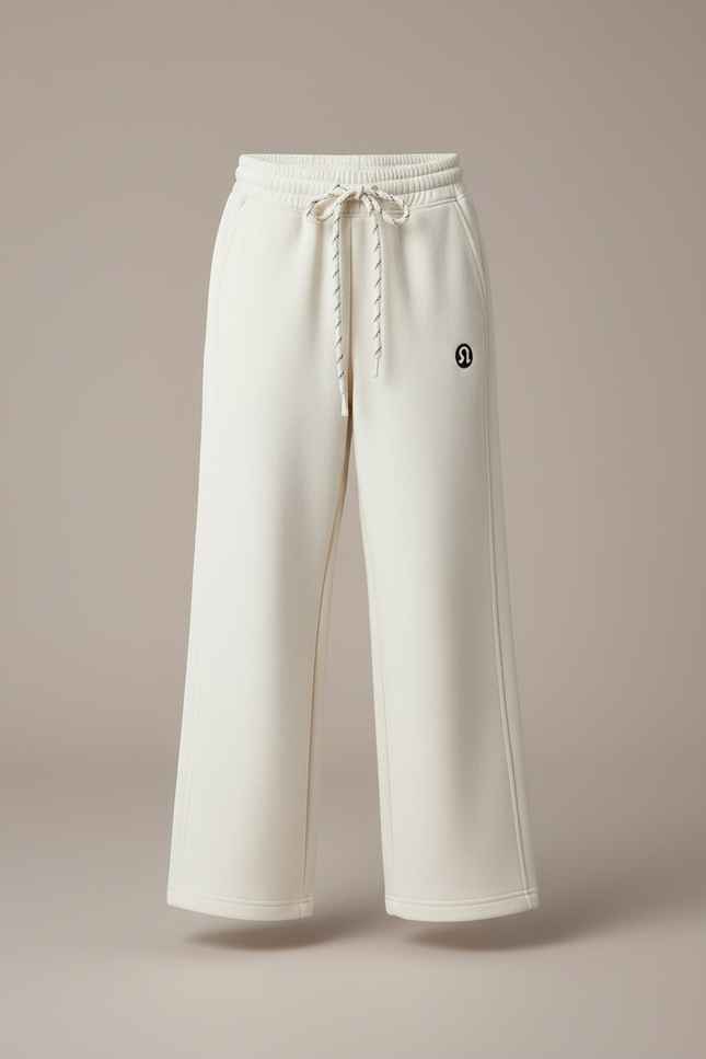 Pantalon Blanc Ample Molletonné Décontracté Sport Enfant - Beige - vue 3