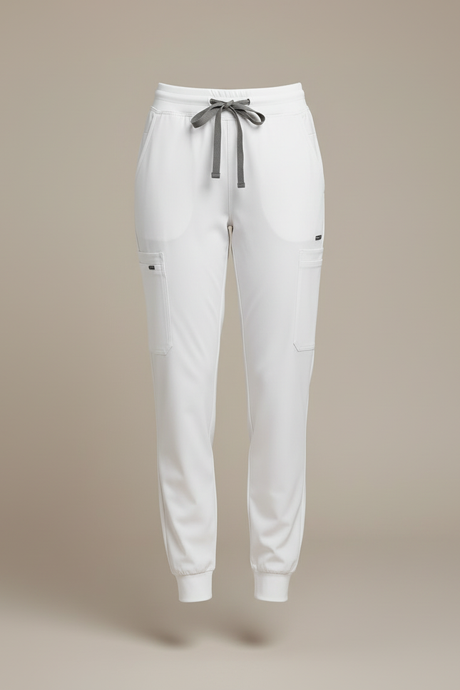 Pantalon Blanc Jogger Cordon Médical Femme - Polyester - vue 3