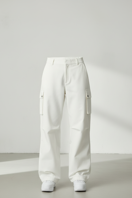 Pantalon Blanc Cargo Fluide Décontracté Femme - Toile - vue 3
