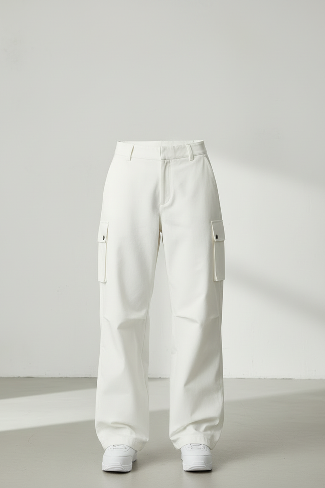 Pantalon Blanc Cargo Fluide Décontracté Femme - Toile - vue 3