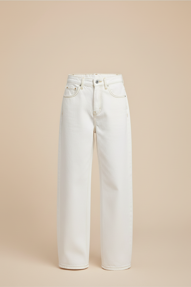 Pantalon Blanc Ample Décontracté Coton Garçon - Jean - vue 3