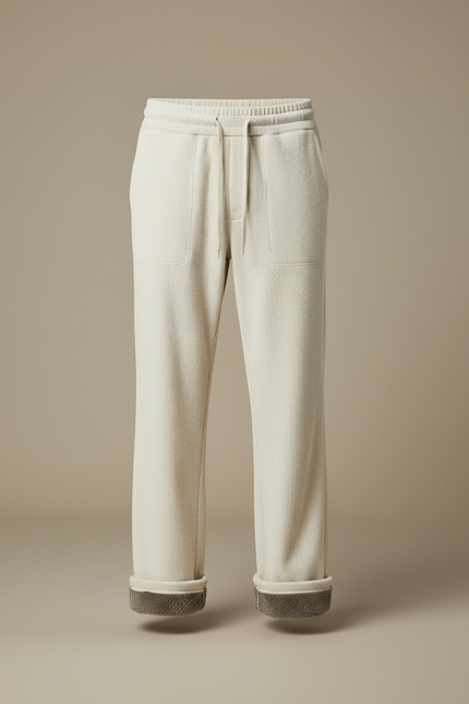 Pantalon Blanc Côtelé Décontracté Chaud Homme - Beige Cordé - vue 3