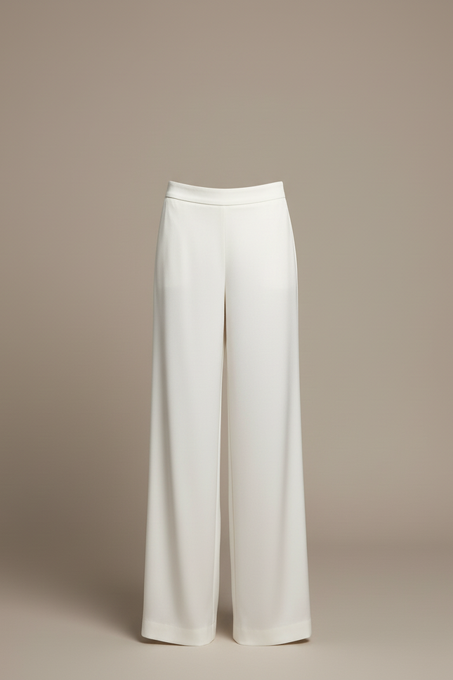 Pantalon Blanc Fluide Ample Élégant Fille - Satin - vue 3