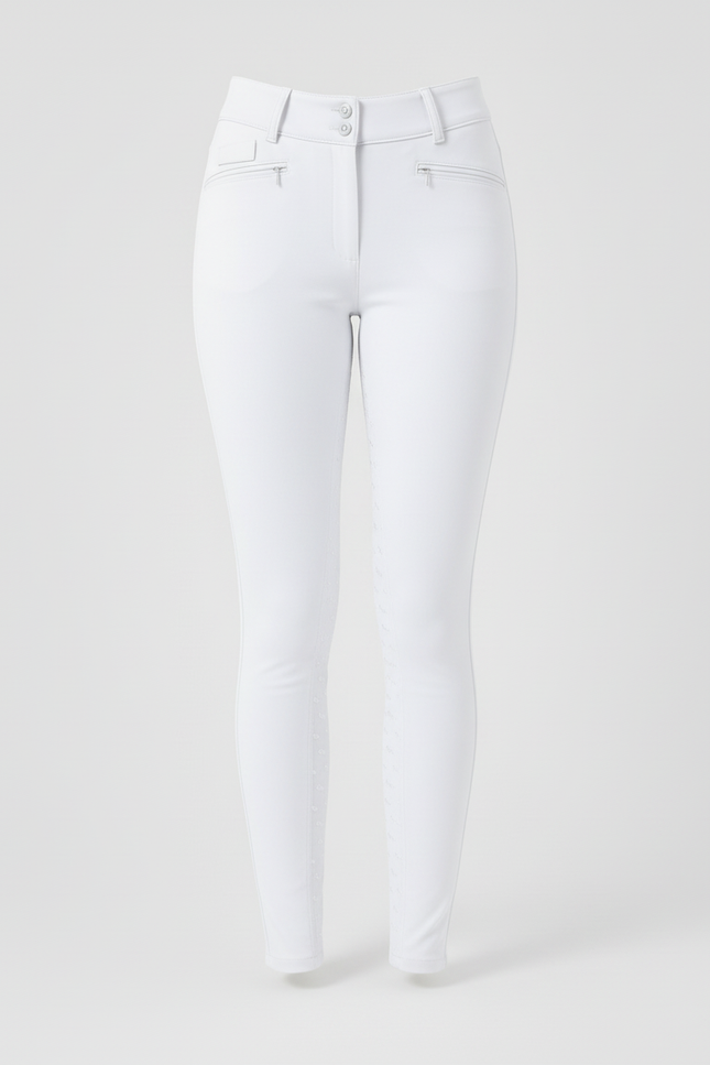 Pantalon Blanc Équestre Slim Stretch Femme Motif - Polyester - vue 3