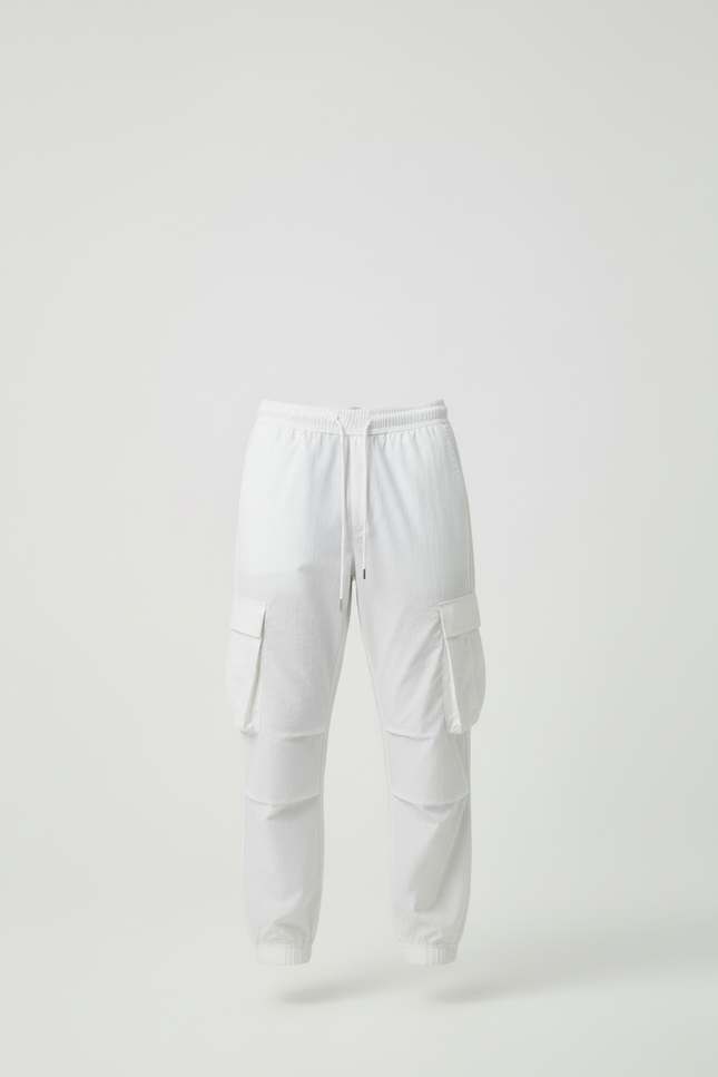 Pantalon Cargo Homme Blanc - Toile - vue 3