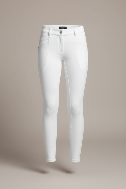 Pantalon Blanc Équestre Enfant Slim Silicone Adhérent - Polyester - vue 3