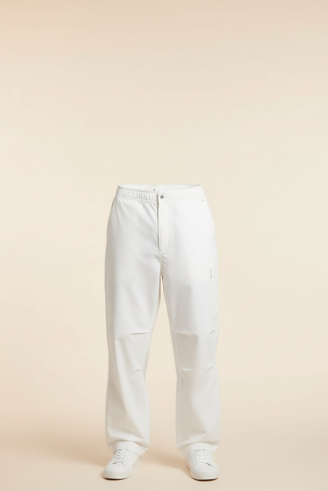 Pantalon Blanc Ample Décontracté Homme Coton Léger - vue 3