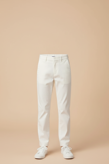 Pantalon Blanc Coton Slim Enfant Élégant Décontracté - vue 3