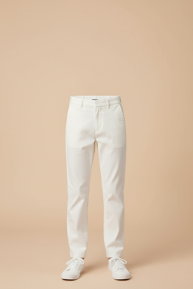 Pantalon Blanc Coton Slim Enfant Élégant Décontracté - vue 3