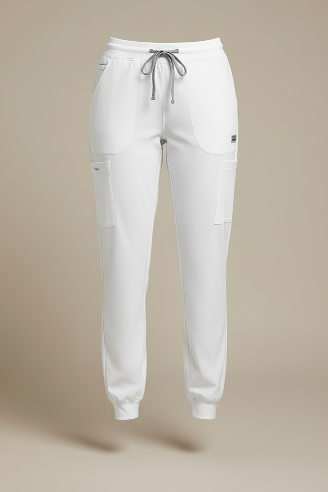Pantalon Infirmiere Blanc - Polyester - vue 3