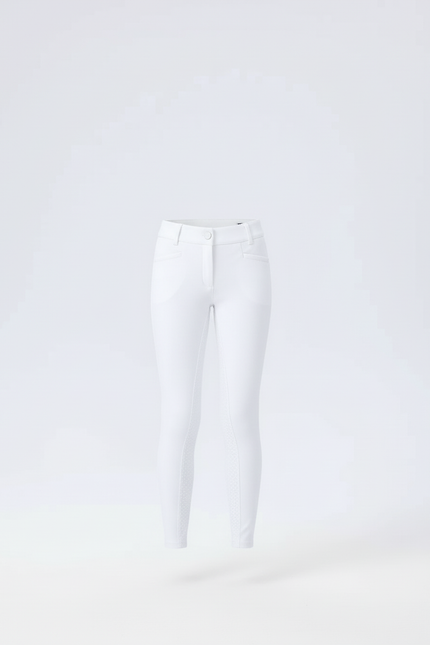 Pantalon Blanc Équestre Enfant Slim Silicone Motif - Polyester - vue 3