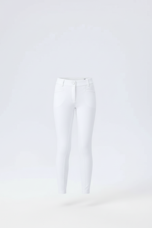 Pantalon Blanc Équestre Enfant Slim Silicone Motif - Polyester - vue 3
