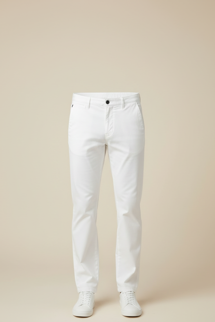 Pantalon Blanc Coton Droit Classique Homme Décontracté - vue 3