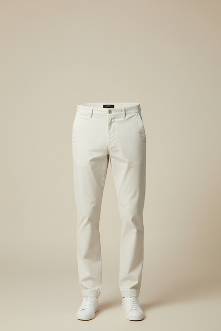 Pantalon Blanc Coton Slim Casual Homme - Beige - vue 3