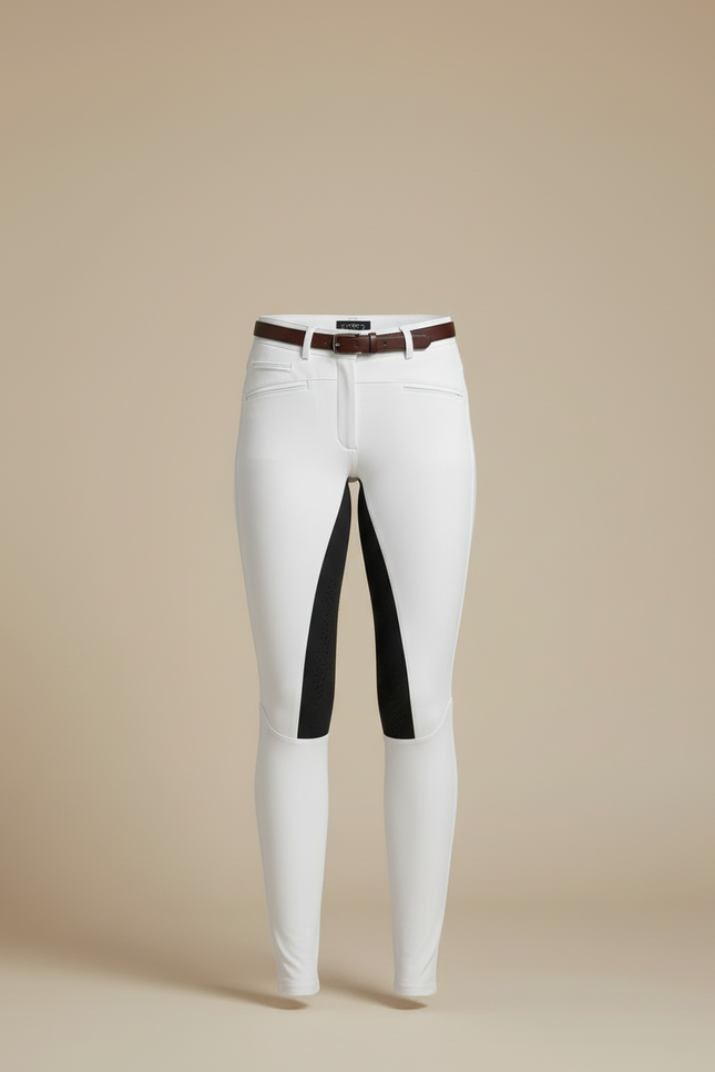 Pantalon Blanc Équestre Femme Slim Stretch - Polyester - vue 3