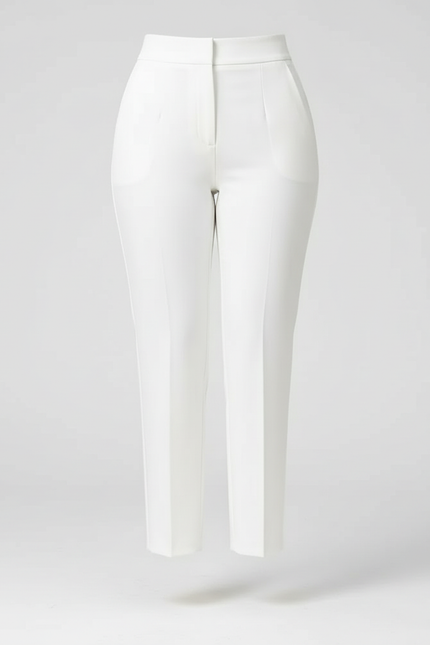Pantalon Blanc Taille Haute Slim - Polyester - vue 3