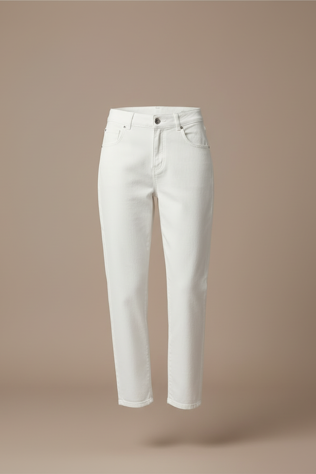 Pantalon Blanc Jean Décontracté Taille Haute Femme - vue 3