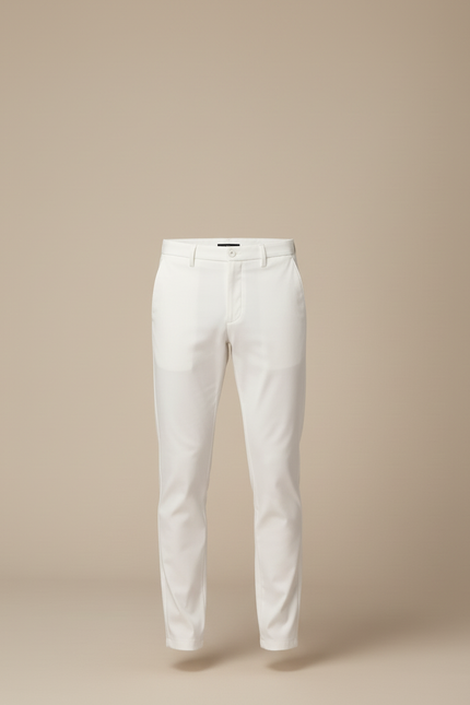 Pantalon Blanc Droit Slim Décontracté Homme Élégant - Gabardine - vue 3