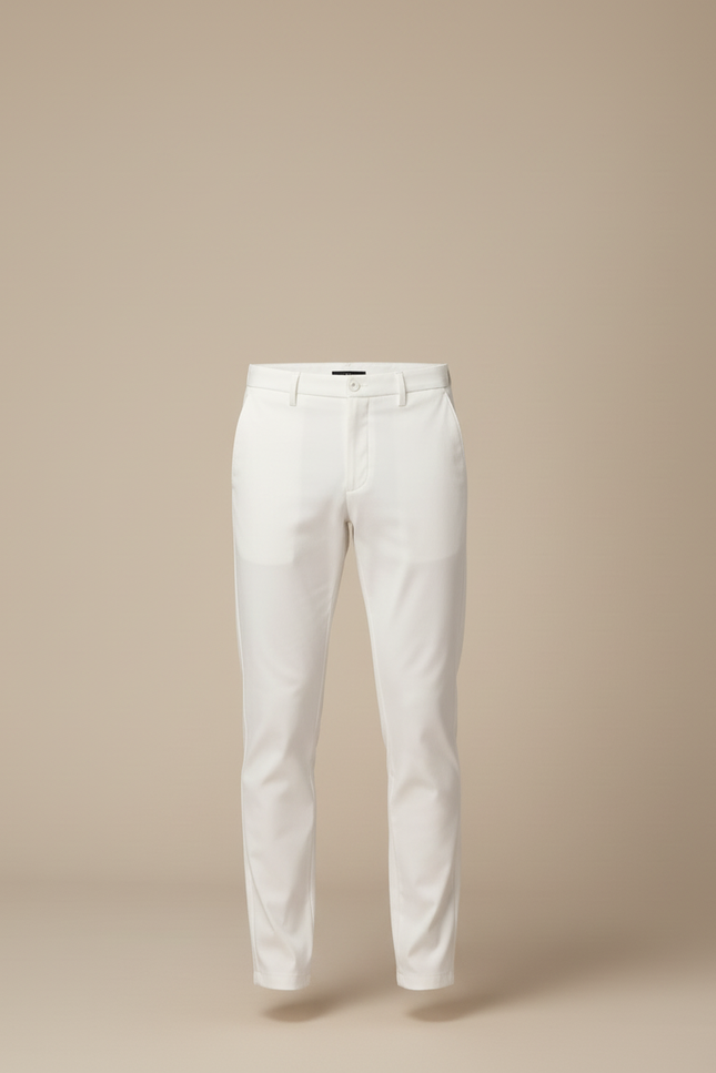 Pantalon Blanc Droit Slim Décontracté Homme Élégant - Gabardine - vue 3