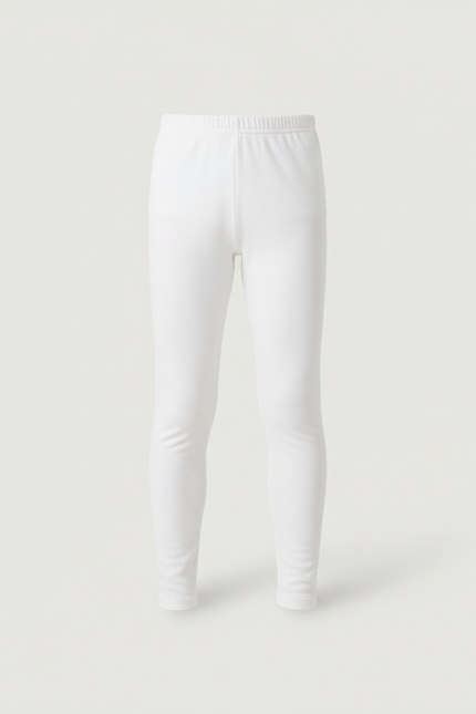 Pantalon Blanc Enfant Thermique Côtelé Doux Confortable - Molleton - vue 3