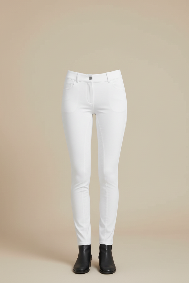 Pantalon Blanc Slim Ajusté Stretch Femme - Polyester - vue 3