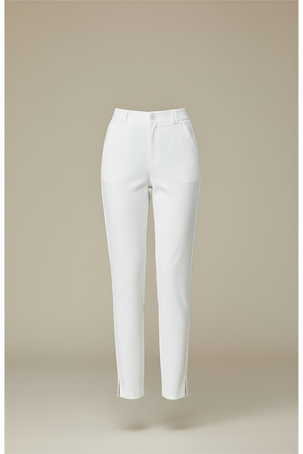 Pantalon Blanc Slim Stretch Élégant Femme Bureau - Polyester - vue 3