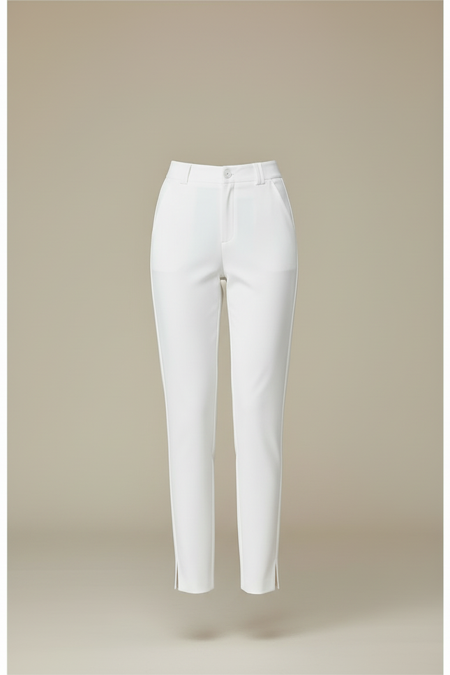Pantalon Blanc Slim Stretch Élégant Femme Bureau - Polyester - vue 3