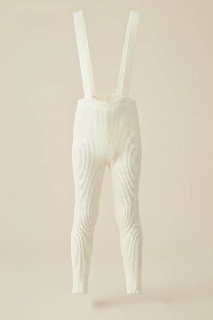 Pantalon Blanc Côtelé Bretelles Confortable Enfant - Cordé - vue 3