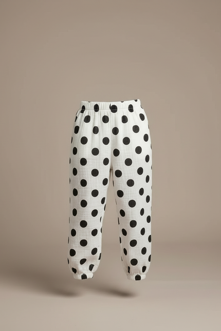 Pantalon Blanc Ample Enfant Polka Dots - Lin - vue 3