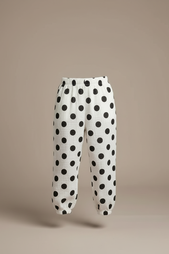 Pantalon Blanc Ample Enfant Polka Dots - Lin - vue 3