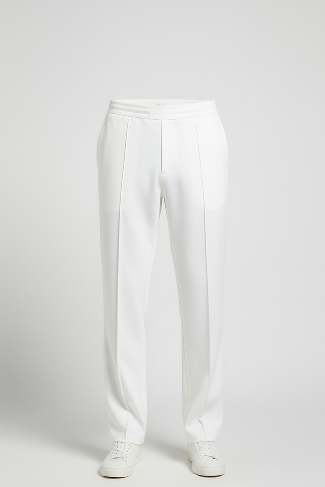 Pantalon Blanc Homme Droit Décontracté Élégant - Polyester - vue 3