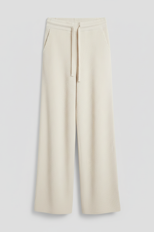Pantalon Blanc Côtelé Ample Décontracté Homme Cordon - Cordé - vue 3