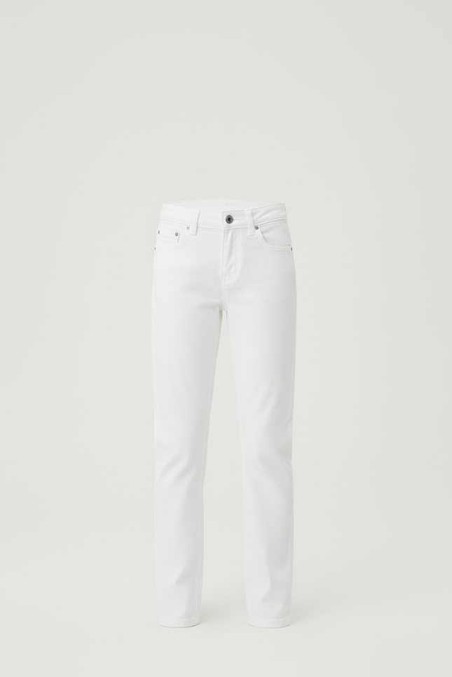 Pantalon Blanc Droit Slim Enfant Décontracté - Jean - vue 3