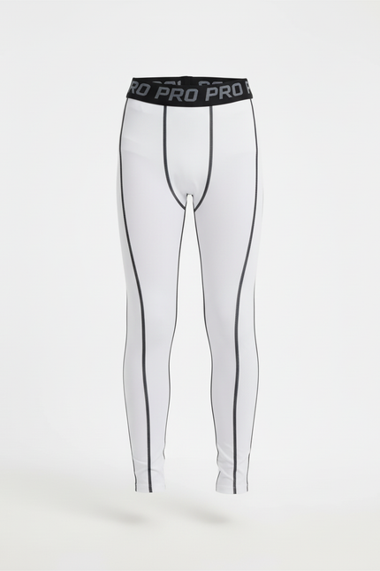 Pantalon Blanc Compression Athlétique Fitness Garçon - Polyester - vue 3