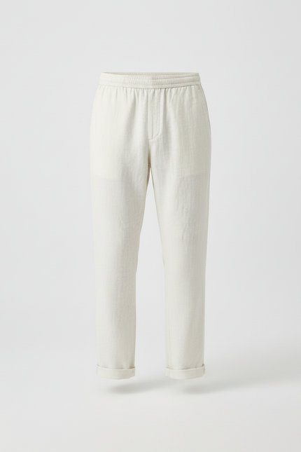Pantalon Blanc Lin Confortable Décontracté Homme Léger - vue 3