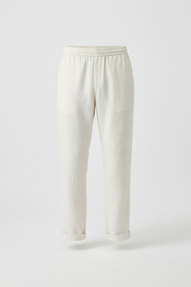 Pantalon Blanc Lin Confortable Décontracté Homme Léger - vue 3