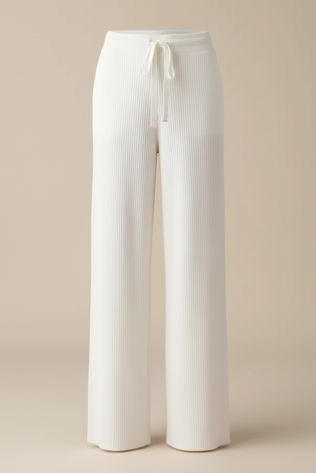 Pantalon Blanc Evase Femme - Maille - vue 3