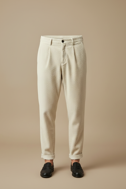 Pantalon Velours Blanc Homme - Cordé - vue 3