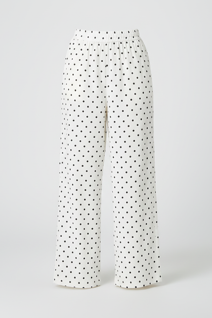 Pantalon Fluide Imprimé Noir Et Blanc - Lin - vue 3