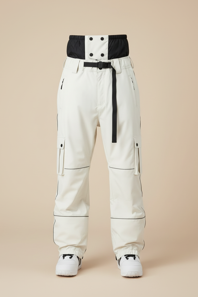 Pantalon Blanc Cargo Ample Impermébre Coupe-Vent - Polyester - vue 3