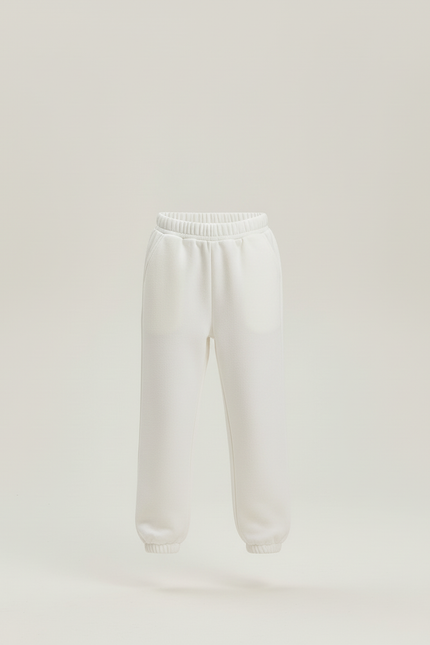 Pantalon Blanc Molletonné Coton Sport Enfant Décontracté - vue 3