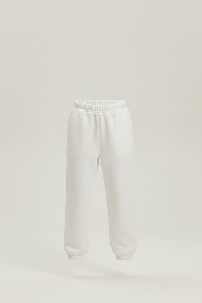 Pantalon Blanc Molletonné Coton Sport Enfant Décontracté - vue 3