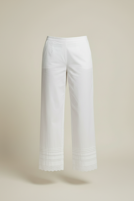 Pantalon Blanc Broderie - Coton - vue 3