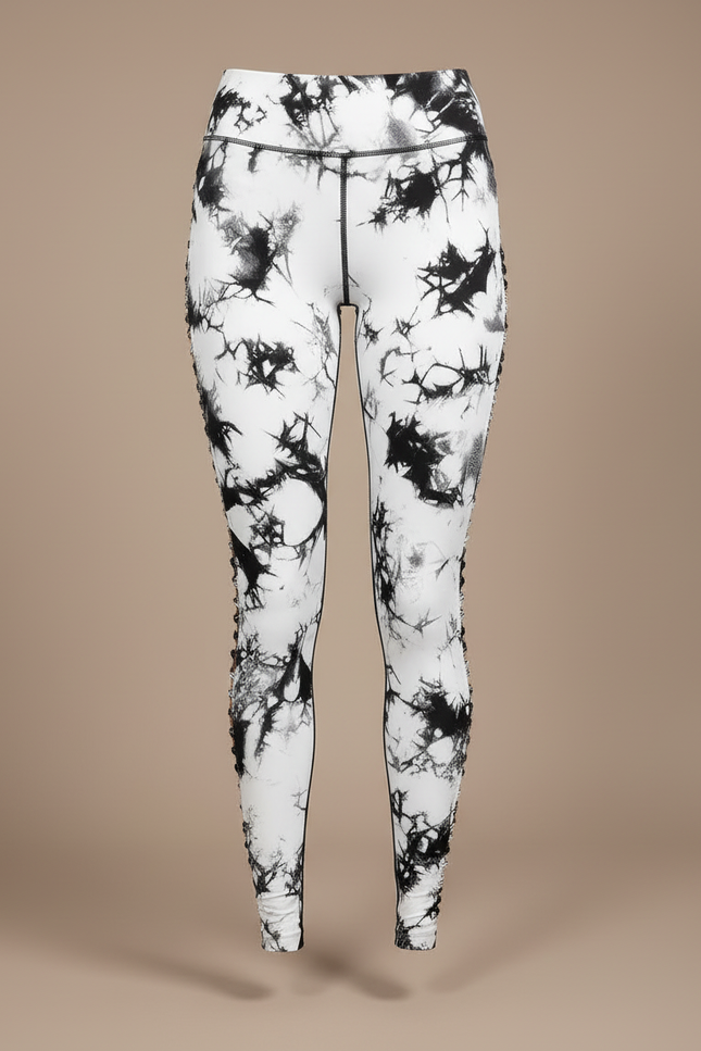 Pantalon Blanc Tie-Dye Déchiré Sculptant Sport Femme - Polyester - vue 3