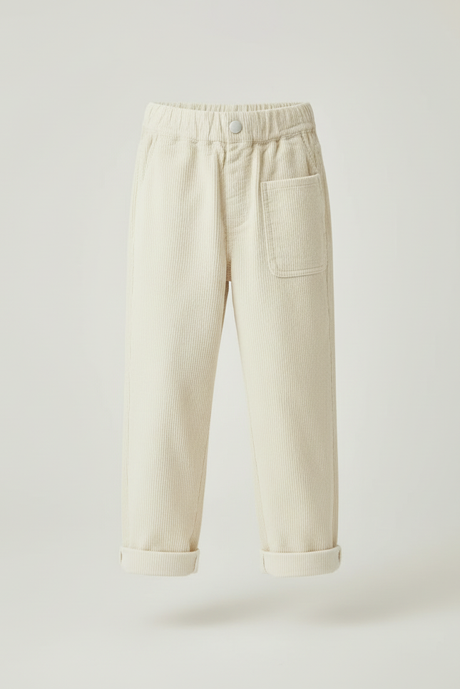 Pantalon Blanc 3b44 - Beige Cordé - vue 3