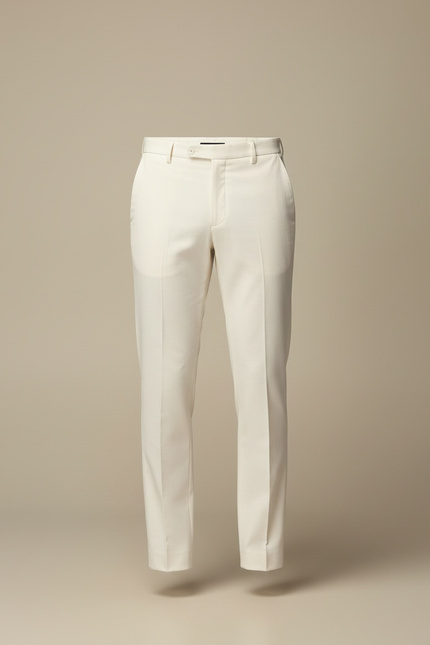 Pantalon Blanc Droit Élégant Homme Décontracté - Gabardine - vue 3