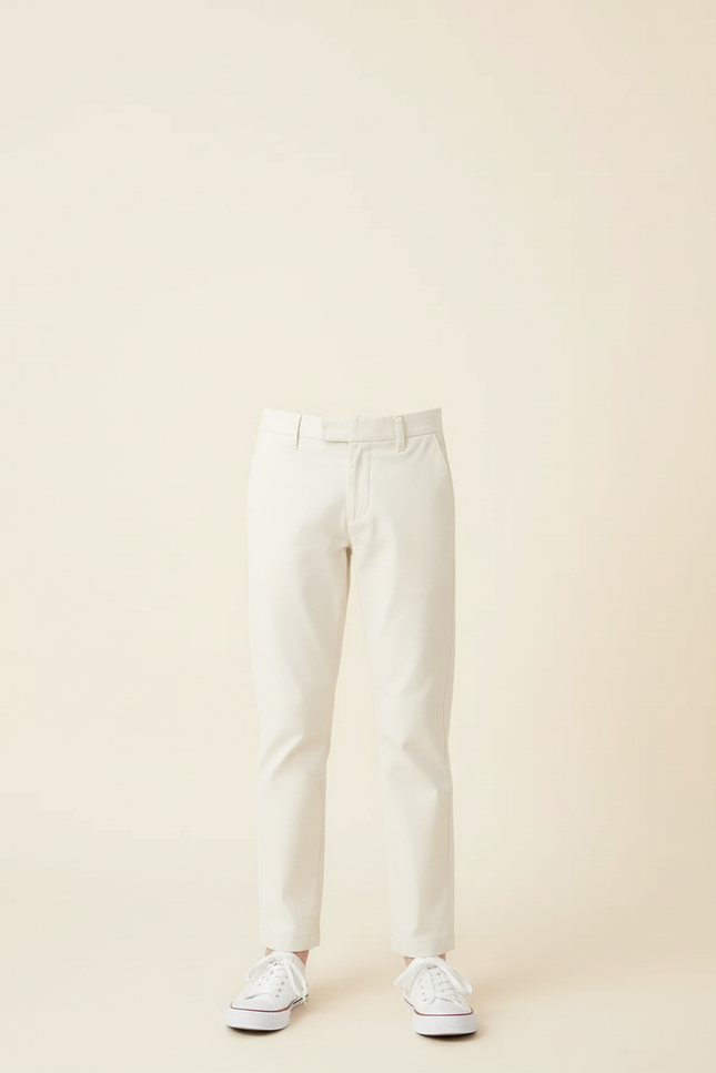 Pantalon Blanc Droit Décontracté Coton Garçon - vue 3