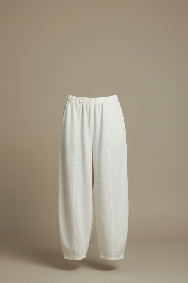 Pantalon Sarouel Femme Blanc - Lin - vue 3