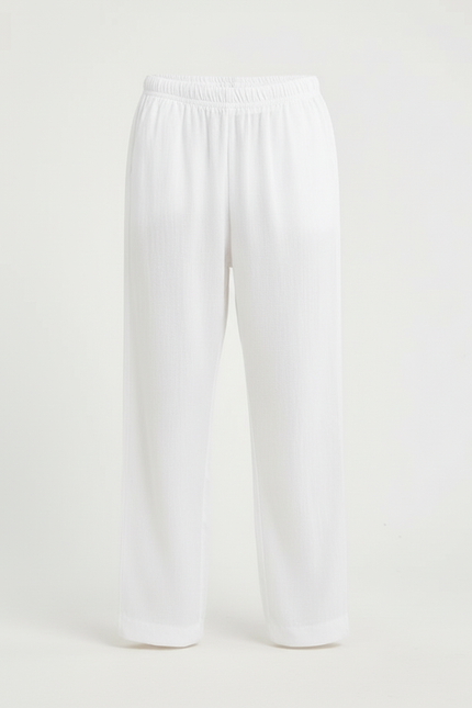 Pantalon Blanc Ample Coton Confortable Enfant - Lin - vue 3